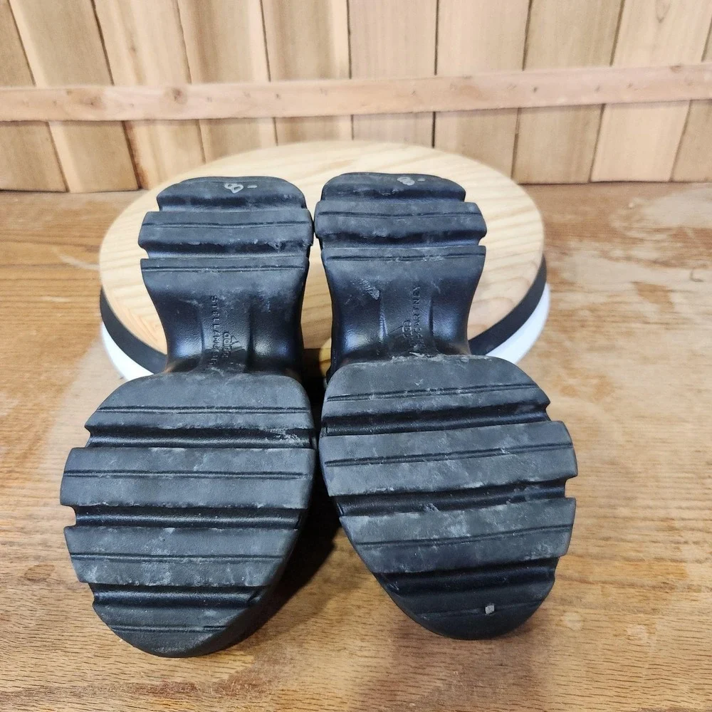 Adidas Stella McCartney Sandals Shoes Womens 6 Black Platform Slide Clog